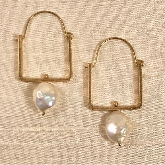 Anthropologie Natural Pearl Drop Earrings - Picture 6 of 6